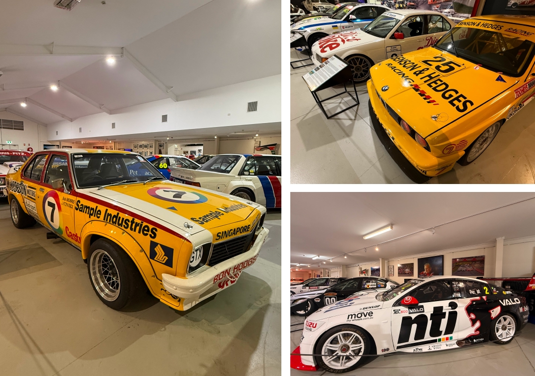 Left: 1974 Holden LH Torana SL/R 5000 L34; races include 1976 Hardie-Ferodo 1000, win, Bob Morris & John Fitzpatrick; livery restored to that race Top right: 1992 BMW M3 Evolution; races include 1992 Tooheys 1000, 4th, Tony Longhurst & Johnny Cecotto; livery restored to that race Bottom right: 2020 Holden ZB Commodore; races include 2022 Adelaide 500, Nick Percat; livery 1990s Holden retro design &ndash; last weekend of Holden racing in Supercars &nbsp;