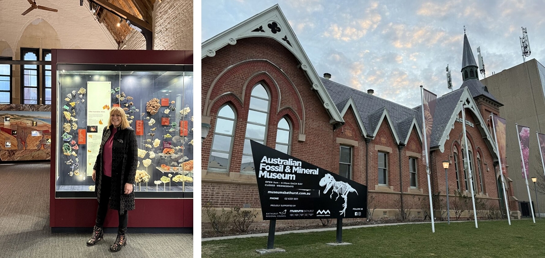 At the Australian Fossil & Mineral Museum, Museums Bathurst, with Penny Packham