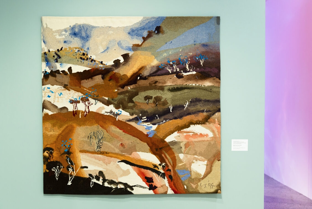 At the Bathurst Regional Art Gallery (BRAG).&nbsp;Landscapes of Imagination: From the Collection&nbsp;exhibition, 2025;&nbsp;Luke Sciberras with the&nbsp;Australian Tapestry Workshop,&nbsp;The Bridle Track, 2019,&nbsp;cotton and wool. Image by Silversalt Photography, provided courtesy of BRAG