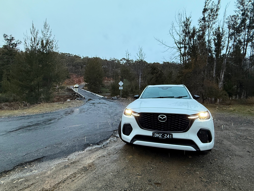 Mazda CX-70 white on the road to Bathurst