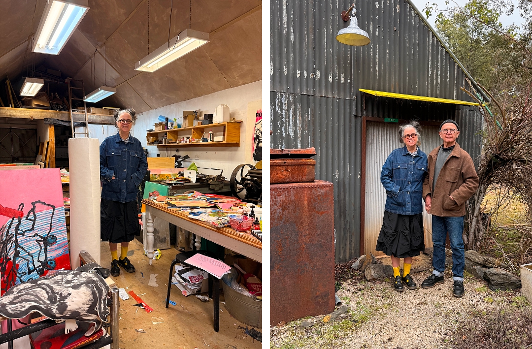 At the studio of artists Genevieve Carroll and Bill Moseley 